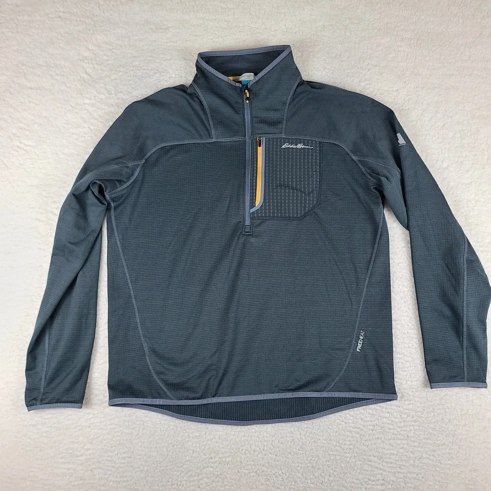 Eddie‎ Bauer Sweater Men Large Blue First Ascent Freeheat Activewear Performance